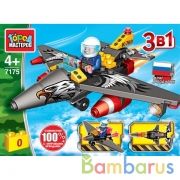 Конструктор САМОЛЕТ 3в1, 93 дет. Город мастеров в кор.2*40шт | фото №0