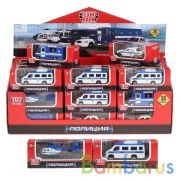 МАШИНА "ТЕХНОПАРК" МЕТАЛЛ. ПОЛИЦИЯ 1:72, В АССОРТ. В КОР. В ДИСПЛЕЕ (РУСС. УП.) УП-36ШТ в кор.2*4уп | фото №0