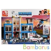 Конструктор пласт. полицейский участок с фигурками и аксесс., 606дет. в русс кор 52*38*8см в кор.8шт | фото №0