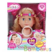 Кукла-манекен для созд причесок,с подсв, акс для волос и макияжа, озвуч, в кор КАРАПУЗ в кор.8шт | фото №0