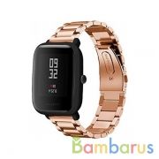 Сменный браслет 20мм (Amazfit GTR 42mm, Bip, Haylou LS01, LS02) металлический (Золотой) | фото №0