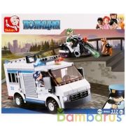 Конструктор пласт. полиция, машина с фигурками, 117дет. в русс. кор. 28,5*23,7*5,4см в кор.32шт | фото №0