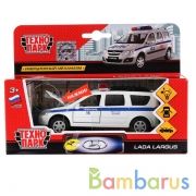 Машина металл свет-звук LADA LARGUS, двери, багаж., инерц., кор. Технопарк в кор.2*24шт | фото №0