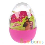 НАБОР "ТЕСТО ДЛЯ ЛЕПКИ" "MULTIART" "МАША И МЕДВЕДЬ" (12 ЦВЕТОВ, 180ГР, С АКСЕСС) В ЯЙЦЕ в кор.3*12шт | фото №0