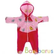 Одежда для кукол 40-42 см комбинезон с капюшоном фрукты КАРАПУЗ в кор.100шт | фото №0