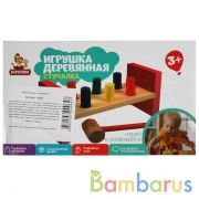 Игрушка деревянная стучалка 6 цилиндров Буратино в кор.100шт | фото №0