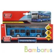 Модель металл Троллейбус 16,5см, инерц., открыв. двери, подвиж. элем. в кор. Технопарк в кор.2*24шт | фото №0