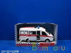 Машина инерц. скорая помощь, свет+звук, открыв. двери 9098-C в русс. кор. 23*11см в кор.2*12шт | фото №0