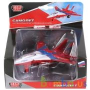 CАМОЛЕТ "ТЕХНОПАРК" МЕТАЛЛ. ИНЕРЦ. СВЕТ+ЗВУК, ЦВЕТ В АССОРТ. В РУСС. КОР. 13СМ в кор.2*24шт | фото №0