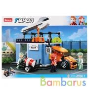 Конструктор пласт. машина с фигурками, 340дет. в русс. кор. в кор.16шт | фото №0