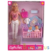 Набор из 3-х кукол (мама+2 ребенка) с кроваткой и аксесс., в ассорт. в кор. в кор.12наб | фото №0