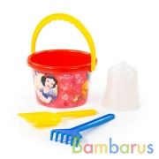 НАБОР DISNEY «ПРИНЦЕССА» №7: ВЕДРО СРЕДНЕЕ С НАКЛЕЙКОЙ, ЛОПАТКА, ГРАБЕЛЬКИ, ФОРМОЧКА в кор.20шт | фото №0