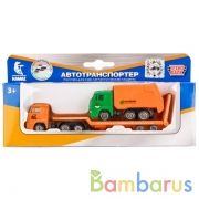 МАШИНА "ТЕХНОПАРК" МЕТАЛЛ. КАМАЗ. ТРАНСПОРТЕР 7,5СМ, С ДОП. МАШИНКОЙ В КОМПЛ. В КОР. в кор.2*72шт | фото №0