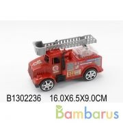 Игрушка заводная пожарная машина, со светом в пак. 16*6,5*9см в кор.2*144шт | фото №0