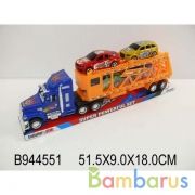 Автовоз инерц. с 4-мя машинками, цвет в ассорт. в пласт. в кор.2*18шт | фото №0