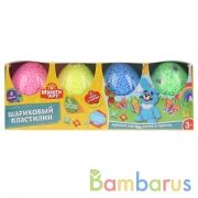 Набор шарикового крупнозерн. незастыв. пластилина MultiArt 4 цв., глаза, яйца в кор. в кор.4*24шт | фото №0