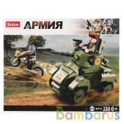 Конструктор пласт. танк с фигурками, 154дет. в русс. кор. в кор.60шт | фото №0