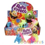 Игрушка антистресс "Играем вместе" микс: черепаха+краб+ящер+корова в дисплее уп-12шт в кор.12уп | фото №0