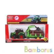 ТРАКТОР "ТЕХНОПАРК" МЕТАЛЛ. ИНЕРЦ. С ПРИЦЕПОМ, В АССОРТ. В РУСС. КОР. в кор.2*24шт | фото №0