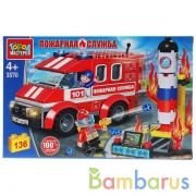 Конструктор "Город мастеров" пожар на космодроме, с фигурками, 136дет. в русс. кор. в кор.2*18шт | фото №0