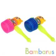 Молоточек-пищалка муз. мишка, цвет в ассорт. в сетке (русс. уп.) в кор.2*102шт | фото №0