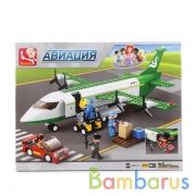 Конструктор пласт. самолет с фигурками, 383дет. в русс. кор. 42*33*6,5см в кор.12шт | фото №0