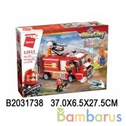 Конструктор пласт. пожарная машина, с фигурками и аксесс. 370дет. в кор. в кор.12шт | фото №0