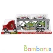 Трейлер инерц. с машинками, цвет в ассорт. в пласт.. 32*7*12см в кор.2*48шт | фото №0