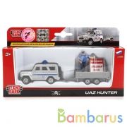 НАБОР "ТЕХНОПАРК" МЕТАЛЛ. УАЗ HUNTER 7,5СМ + ПРИЦЕП 8СМ В РУСС. КОР. в кор.2*72шт | фото №0