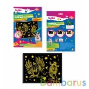 Набор д/дет творчества БУБА гравюра 18*24 см, золотая МУЛЬТИ АРТ в кор.120шт | фото №0