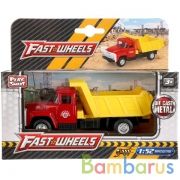 МАШИНА МЕТАЛЛ. ИНЕРЦ. ГРУЗОВИК, ПОДНИМАЕТСЯ КУЗОВ В РУСС КОР. 16*6*8СМ в кор.3*32шт | фото №0