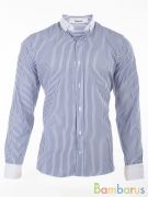 Damon / Прямая белая синяя рубашка | фото №0