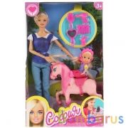 Кукла 29см София с дочерью на лошадке, аксессуары в русс. кор. "София и Алекс" в кор.12шт | фото №0