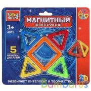 Игрушка конструктор магнитный "Город мастеров": 5 деталей на блистере (русс. уп.) в кор.100шт | фото №0