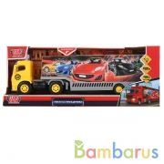 Машина свет+звук "тягач с прицепом", 34,5см, пластик, инерц. в русс. кор. Технопарк в кор.2*18шт | фото №0