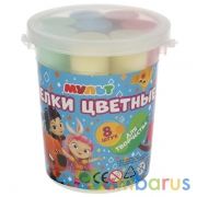 Мелки цветные асфальтовые для творчества, МУЛЬТ 8 шт (4 цв), в ведре MultiArt в кор.48шт | фото №0