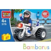 Конструктор ПОЛИЦЕЙСКИЙ трицикл, 27дет. Город мастеров в кор.80шт | фото №0