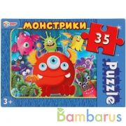 Монстрики.  Макси-пазлы  в коробке. Пазл 35 деталей. Умные игры в кор.24шт | фото №0