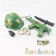 Набор оружия автомат+каска+аксесс. 99128 в сетке в кор.48шт | фото №0