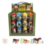 ДОМАШНИЕ И ДИКИЕ ЖИВОТНЫЕ "ИГРАЕМ ВМЕСТЕ" 16 АСС. 3" В ЦВ. ЯЙЦАХ, УП-36ШТ в кор.2уп | фото №0