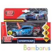 Машина металл свет-звук "спорткар" 12см, открыв. двери, инерц., синий в кор. Технопарк в кор.2*36шт | фото №0