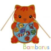 Игрушка деревянная рыбалка Кот Буратино в кор.100шт | фото №0