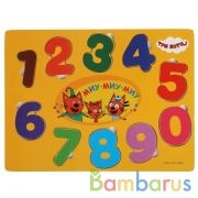 Игрушка деревянная Три Кота вкладыш цифры Буратино в кор.200шт | фото №0