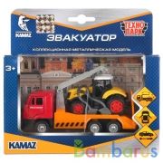 НАБОР ИЗ 2-Х МОДЕЛЕЙ "ТЕХНОПАРК" МЕТАЛЛ. МАШИНА КАМАЗ ЭВАК.12,5СМ+ТРАКТОР 7,5СМ В КОР. в кор.2*24наб | фото №0