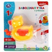 Заводная игрушка для ванны утка с утёнком на блистере (русс. уп.) Умка в кор.2*84шт | фото №0