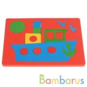 "УМКА". КОРАБЛИК. (МЯГКАЯ АППЛИКАЦИЯ В ПАКЕТЕ С ХЭДЕРОМ) в кор.68шт | фото №0