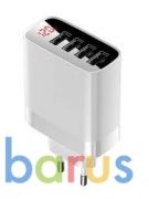 Сетевое зарядное устройство Baseus Digital Display 4 USB 30W (Белый) | фото №0