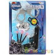 Набор полиция (пистолет с присосками,наручники,компас,значок) на карт. "ИГРАЕМ ВМЕСТЕ" в кор.2*84шт | фото №0