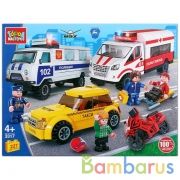 ГАЗ конструктор авария: газель+уаз, с фигурками, 227дет. в кор. "Город мастеров" в кор.2*18шт | фото №0