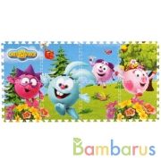 Коврик-пазл Смешарики 8 сегментов, каждый 31.5*31.5см в пак. "Играем вместе" в кор.12шт | фото №0